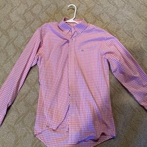 Southern Tide pink plaid button down
